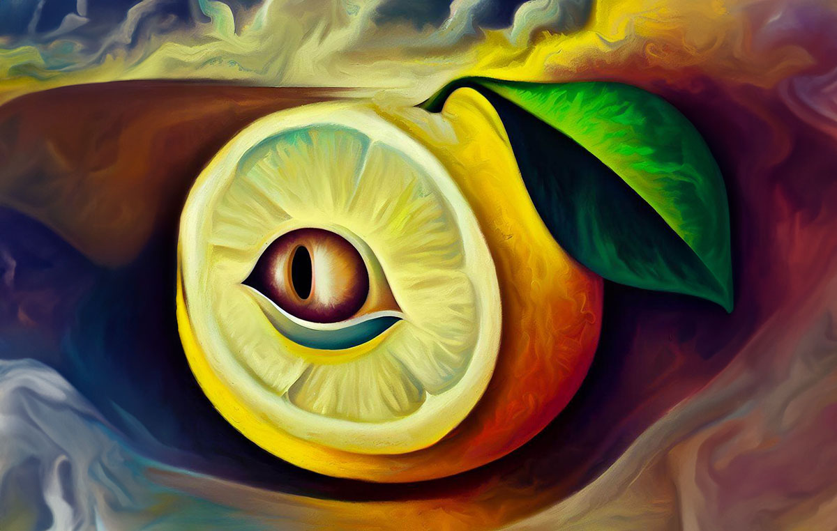 Zitrone im surrealistischem Stil