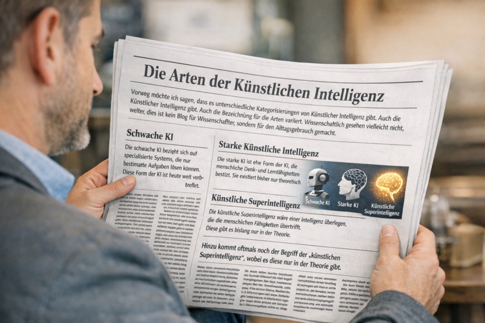Mann liest Zeitung