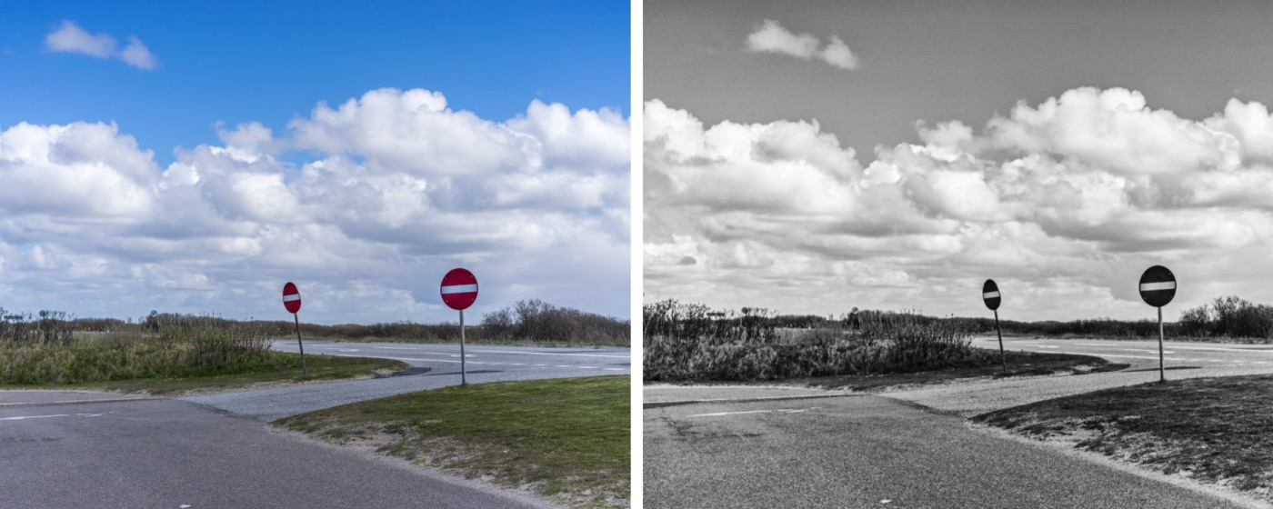 Foto von Verkehrsschildern mit KI verändert