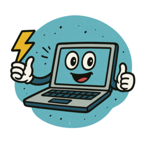 Roboter und Notebook