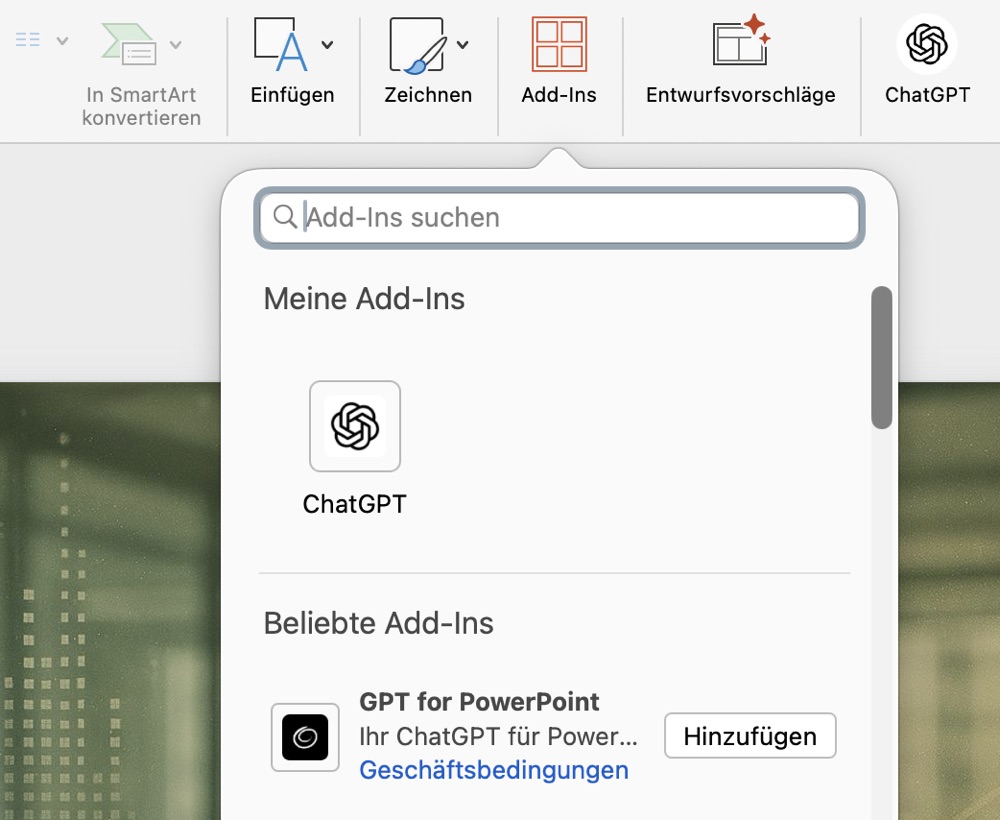 Powerpoint ChatGPT AddIn