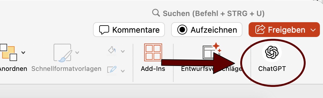 ChatGPT Button in Powerpoint