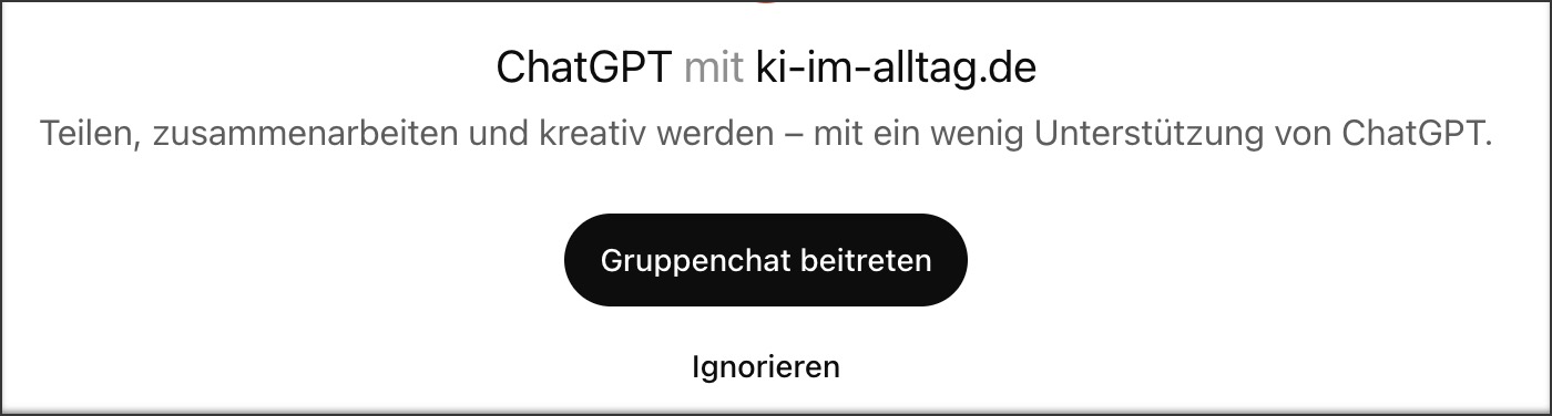 ChatGPT Gruppen-Chat beitreten