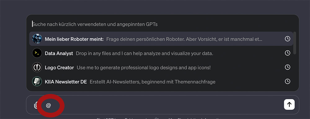 Screenshot ChatGPT Mentions