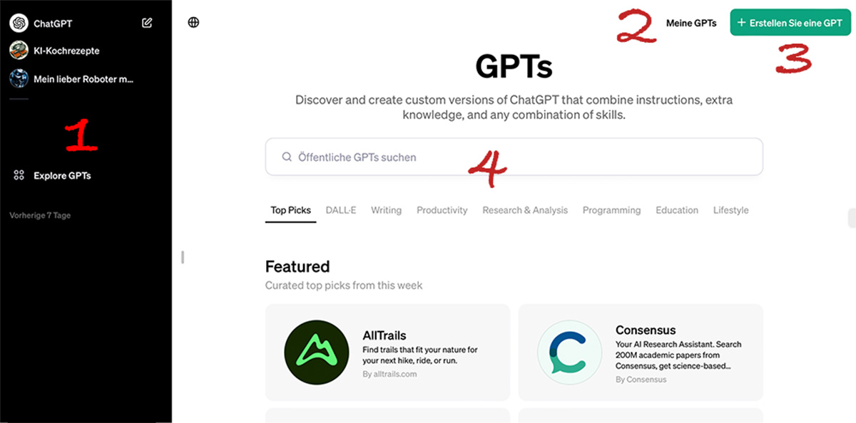 Screenshot GPT-Store