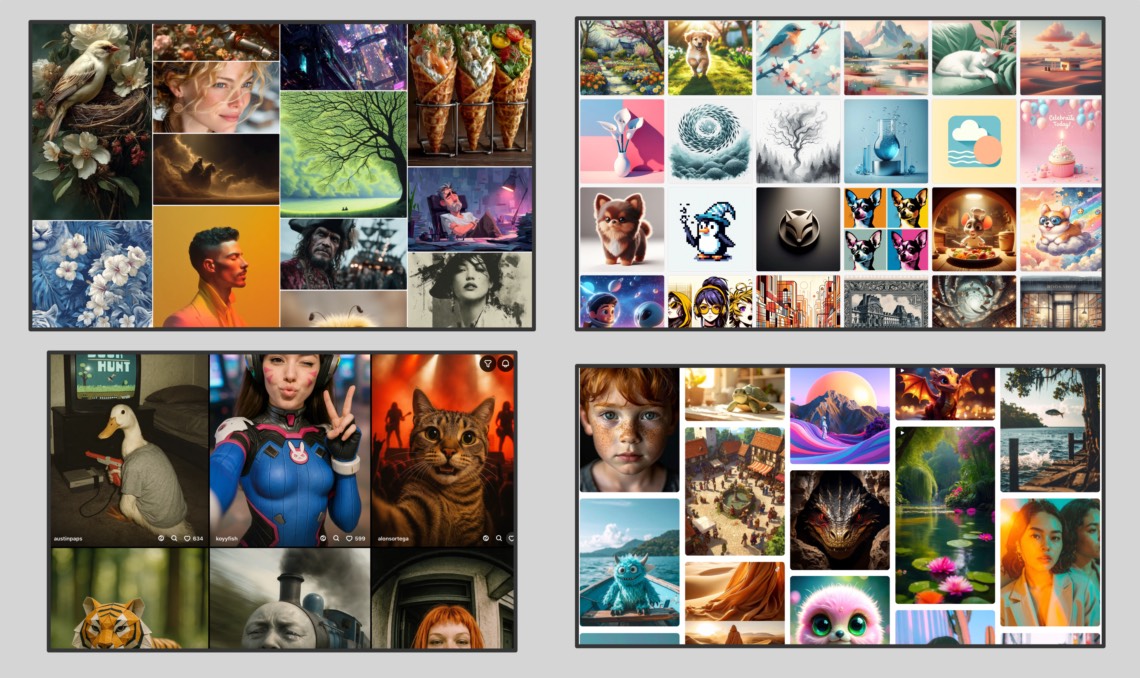 Screenshot: Unterschiedliche KI-Bilder - Anbieter