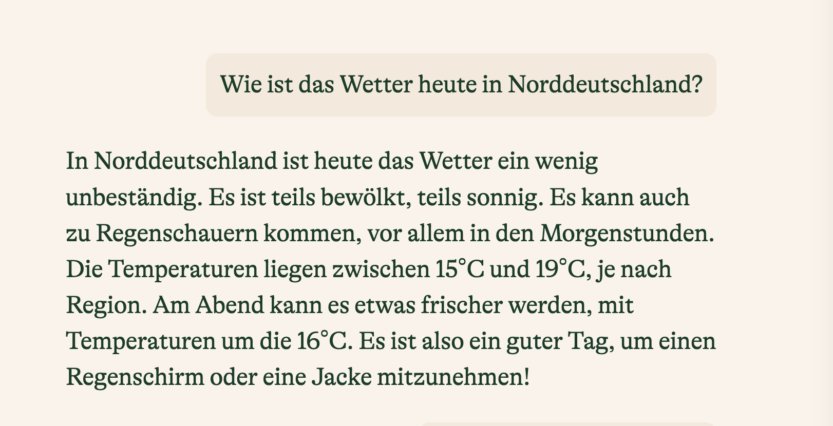 Pi Chat: Wetter