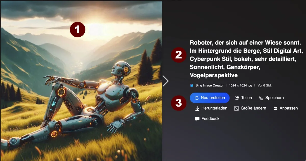 Bildbearbeitung mit Bing Image Creator