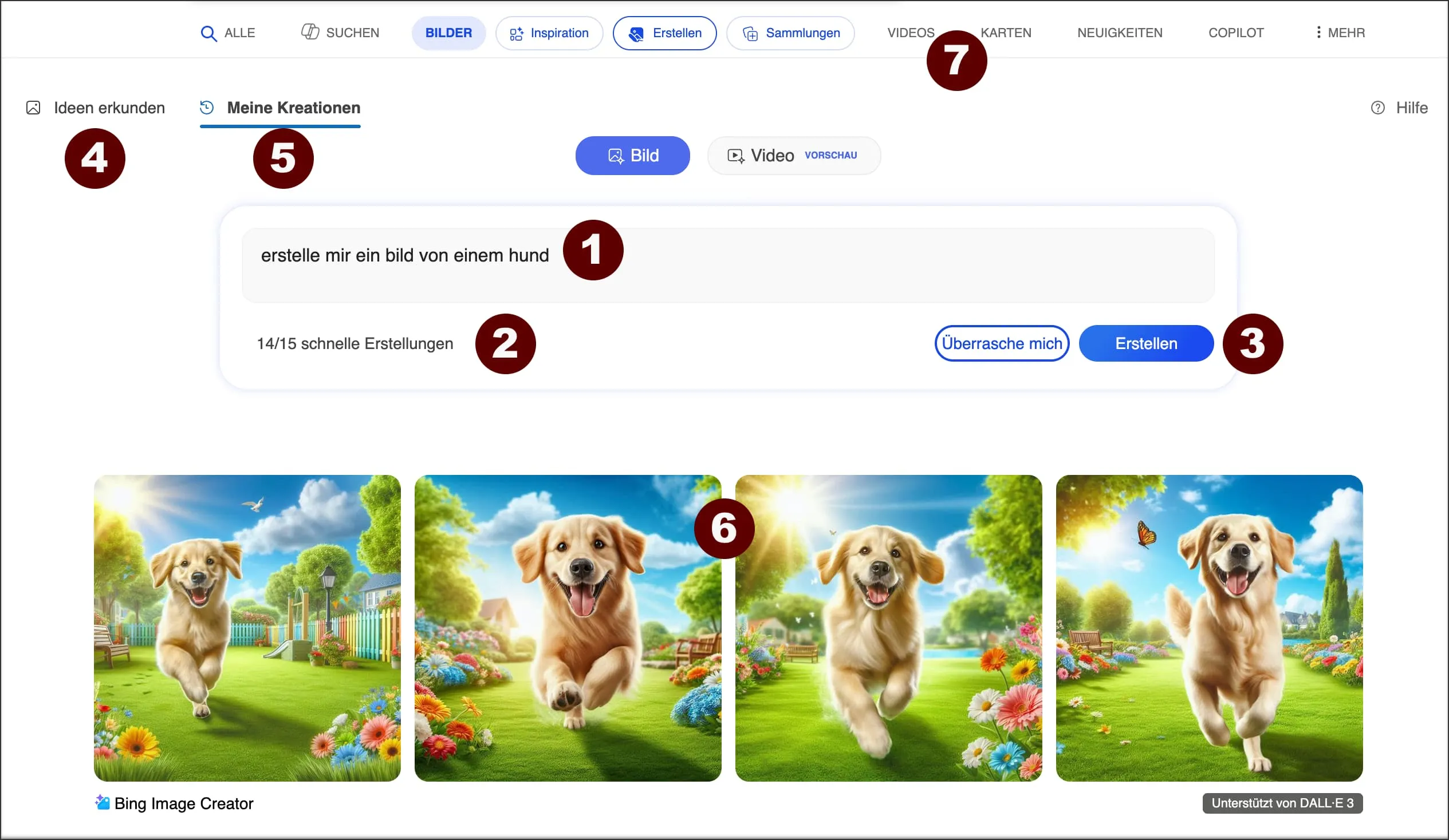 Screenshot Image Creator Bing
