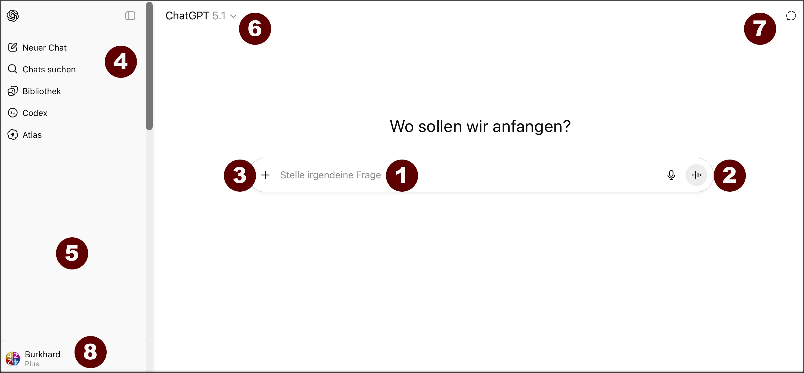 ChatGPT Oberfläche