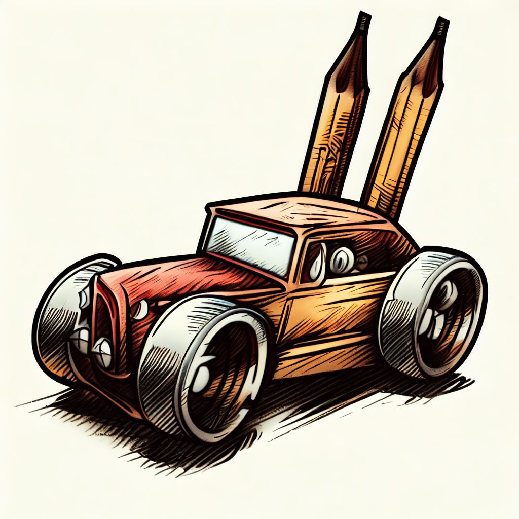 KI-Bild: Bleistifte und auto