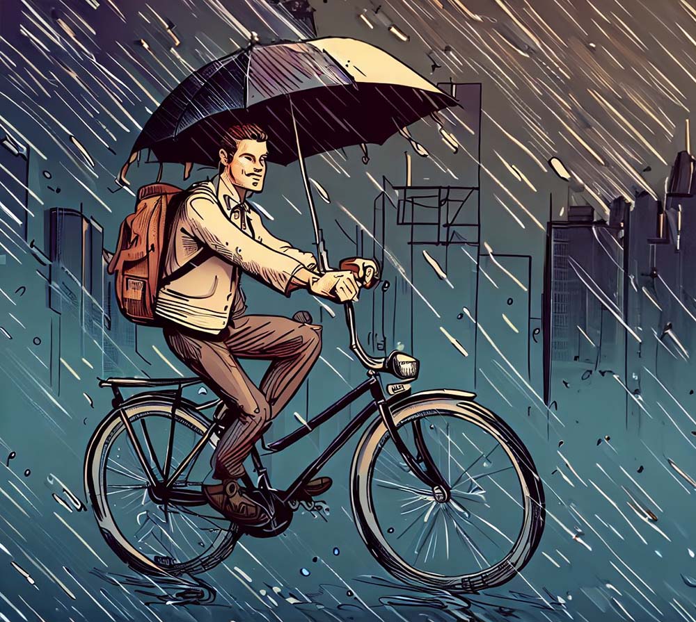 KI-Bild: Mann auf Fahrrad