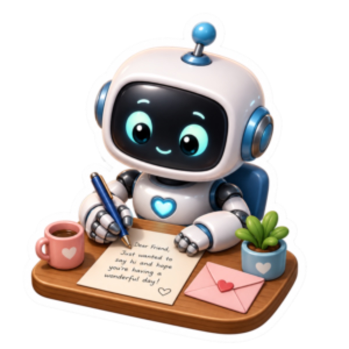 KI Bild: Roboter schreibt